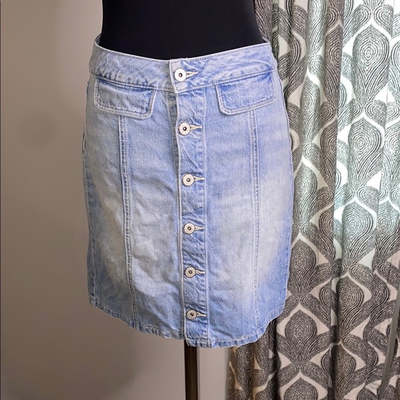 Paige Denim Button-Front Skirt - Picture 1 of 8